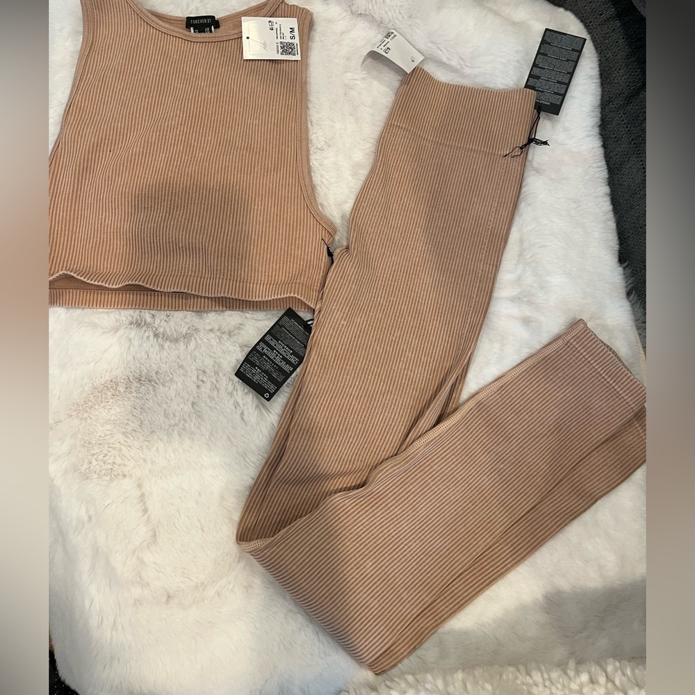 Forever 21. Two piece set. Tan size s/m top and med pants